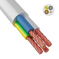 Провод соединительный ПВС 4х2,5 мм кв 100 м белый ГОСТ 7399-97 | код 01-8207-1 | REXANT