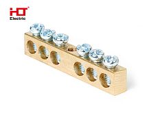 Шина PEN земля-ноль6х9мм 6/1 (6групп/крепеж по центру) HLT | код 081-09-02 | HLT