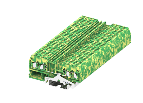 215935 Клемма ТА 2-2 заземл., плоско-пруж. зажим, сеч. 1.5мм2, желто-зел, шт | код 215935 | SUPU