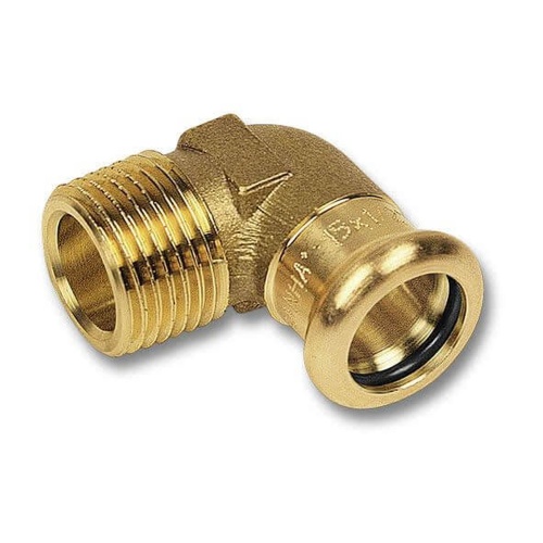 Уголок бронза пресс 14 х 1/2' НР для медных труб (180921412) | код RG008TF927QJU3 | Sanha