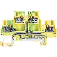 Заземляющая этажная клемма, тип фиксации провода: push-in, номинальное сечение: 1,5 мм кв., 500V, ширина: 3,5 мм, цвет: желто-зеленый, тип монтажа: DIN 35 | код 56.202.9255.0 | Wieland