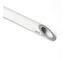 Труба полипропиленовая PPR DUO SDR6 25 х 4.2 армированная алюминием посередине белая (PA39010) | код 251139073 | PRO AQUA