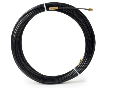 Нейлоновая кабельная протяжка НКП диаметр 4мм длина 5М с наконечниками черная HLT | код 084-18-007 | HLT