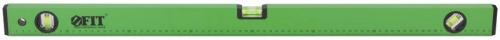 Уровень ''Техно'', 3 глазка, зеленый корпус, фрезерованная рабочая грань, шкала 800 мм | код 18118 | FIT фото 5
