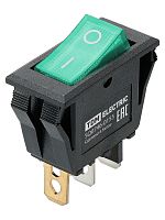 KCD3-101N/B 250В AC/DC, 1P, 15А, (3с), ON-OFF, черный корпус, зеленая клавиша, LED TDM | код SQ0746-0155 | TDM
