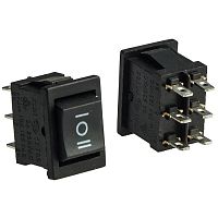 Клавишный переключатель RUICHI KCD1-203-1-C6-B/6P, ON-OFF-ON | код 107368 | Ruichi