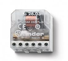 Шаговое электромеханическое реле, 1NO+1NC 10А, 2 состояния, контакты AgNi, питание 12В АC, монтаж в коробке, степень защиты IP20 | код 260380120000 | FINDER