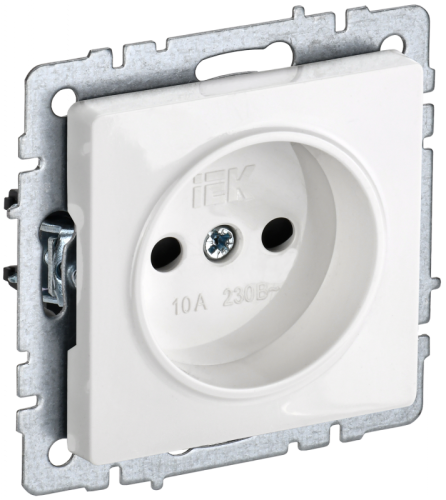 BRITE Роз. без з/к с з/ш 10А РСш10-2-БрБ бел. IEK | код BR-R13-10-K01 | IEK