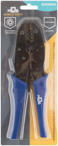 Пресс-клещи (кримпер) для обжима наконечников электропроводов с сечением 0,5-6 мм | код 60066М | FIT фото 3
