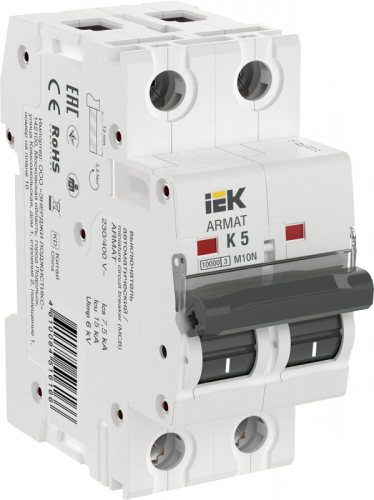 ARMAT Авт. выкл. M10N 2P K 5А IEK | код AR-M10N-2-K005 | IEK
