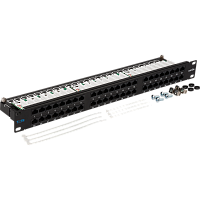 Патч-панель TWT 48 портов, UTP, кат.5E, 1U | код TWT-PP48/1U-U5E | TWT