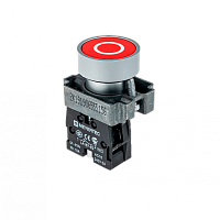 Кнопка плоская с маркировкой, красная, знак О, 1NC,мет. MTB2-BAZ12432 | код 58168 | MEYERTEC