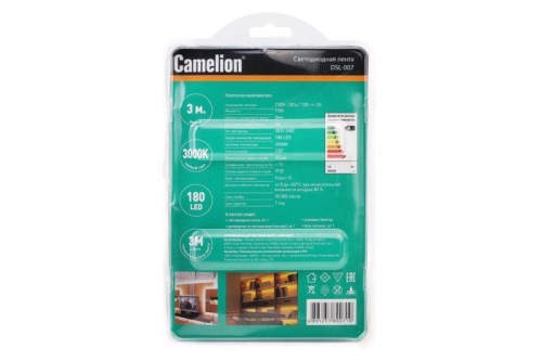 Лента светодиодная DSL-007 2835-60D IP20 3000К (уп.3м) Camelion 15693 фото 3 Лента светодиодная DSL-007 2835-60D IP20 3000К (уп.3м) Camelion 15693 фото 3