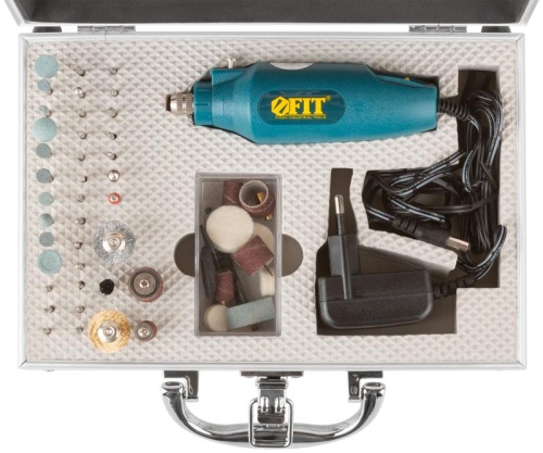 Машина гравировальная мини 12В 12000об/мин 3.2мм адаптер набор насадок FIT 80531 фото 7