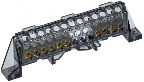 TEKFOR Шина N ноль в комб. изол. Стойка 6х9-4+6-Ч IEK | код TF-NN10-46-DP-K02 | IEK