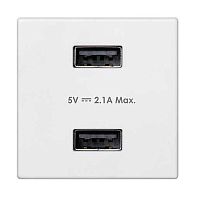 Connect Белый Зарядное устройство 2хUSB, К45 5В, 2.1А | код K126E-9 | Simon