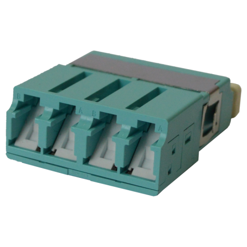 Адаптер оптический LANMASTER LC OM3, со шторкой, корпус SC, квадро | код LAN-4LCS/SH-AM-OM3 | LANMASTER