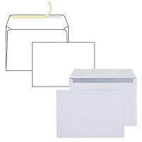 Конверты С4 (229х324 мм), отрывная лента, 90 г/м2, КОМПЛЕКТ 250 шт., внутренняя запечатка, С4.01С.250 | код 128285 | КУРТ