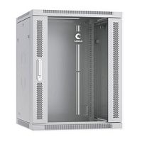 Cabeus SH-05F-15U60/35-R Шкаф телекоммуникационный настенный разобранный 19 15U 600x350x769mm (ШхГхВ) дверь стекло, цвет серый (RAL 7035) | код 10752c | Cabeus