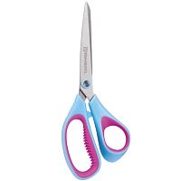 Ножницы BRAUBERG Extra, 190 мм, ассиметричные, ребристые резиновые вставки, бирюзово-фиолетовые, 236452 | код 236452 | BRAUBERG