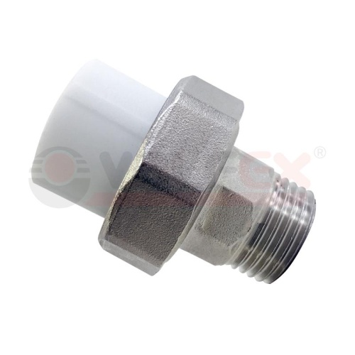 Муфта усиленная комб. разъем. (американка) с внутренней резьбой 32х1дюйм (60/15) бел. | код 10155025У | VALFEX