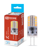 Лампа светодиодная LED-JC 3Вт 12В G4 6500К 290Лм IN HOME | код 4690612036045 | IN HOME