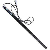 Блок розеток вертикальный, 1-фазный с автоматом, A/V-метр, 16A / 250V, 4xC19 + 20xC13, шнур 3.0 м, разъем C20 | код TWT-PDVI-4C9-20C3-C0 | TWT