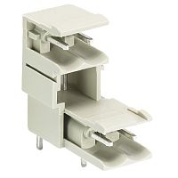 Вилочный разъем, горизонтальный, на плату, шаг 5,00 мм, 2 этажа, 2 полюса, фиксация на плате пайкой, 300V, 10А, без маркировки, цвет: серый, серия 8213 SE W | код 25.356.3253.0 | Wieland