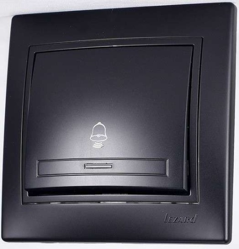 MIRA Кнопка звонка чёрный бархат со вставкой (10шт/120шт) | код 701-4242-103 | LEZARD