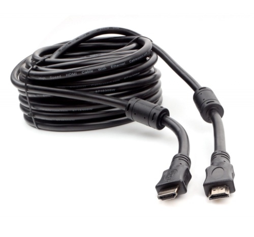 Кабель HDMI Cablexpert CCF2-HDMI4-15M, 15м, v1.4, 19M/19M, черный, позол.разъемы, экран, 2 ферр кольца, пакет | код CCF2-HDMI4-15M | Cablexpert Кабель HDMI Cablexpert CCF2-HDMI4-15M, 15м, v1.4, 19M/19M, черный, позол.разъемы, экран, 2 ферр кольца, пакет | код CCF2-HDMI4-15M | Cablexpert