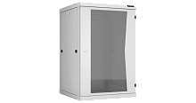 Настенный разборный шкаф TLK 19, 18U, стеклянная дверь, Ш600хВ904хГ600мм, 2 пары монтажных направляющих, серый | код TWC-186060-R-G-GY | TLK