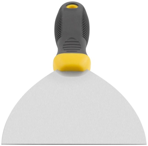 Шпатель нерж.сталь прорезин.ручка 5дюйм (125мм) черн.-желт. FIT 06687 фото 4