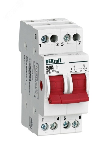 Выключатель-разъединитель трехпозиционный 2P 50A ВР-103 | код 17211DEK | Dekraft