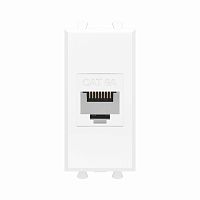 Компьютерная розетка RJ-45 без шторки модульная , кат.6А, Avanti, Белое облако, 1 модуль | код 4400671 | DKC