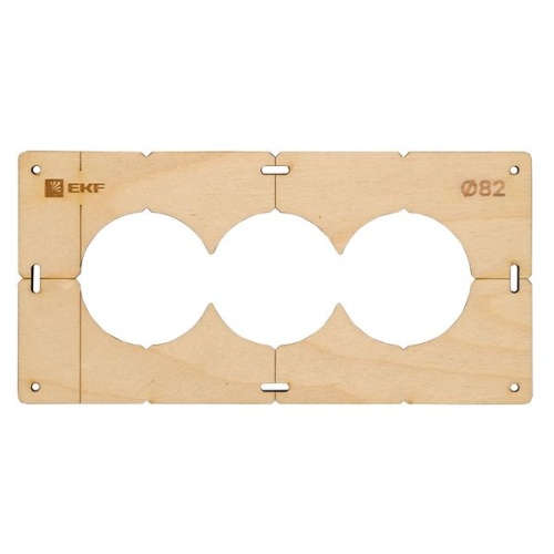 Шаблон для подрозетников c 3 отв, диам, 82 мм Expert | код sh-d82-3 | EKF фото 2