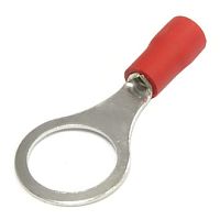 Наконечник кольцевой изолированный RUICHI RV1.25-8 HST, 19 А, 22-18 AWG, красный, латунь луженая | код 108144 | Ruichi