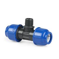 Тройник компрессионный наружн. резьба PN16 d32х1дюйм для ПЭ труб | код 14609 | RTP