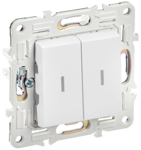 SKANDY Выключатель 2-клавишный проходной с индикацией 10А SK-V10W арктический белый IEKновинка | код SK-V22-1-10-K01 | IEK SKANDY Выключатель 2-клавишный проходной с индикацией 10А SK-V10W арктический белый IEKновинка | код SK-V22-1-10-K01 | IEK