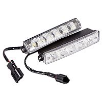 Дневные ходовые огни в алюминиевом корпусе с боковым креплением 10 диодов, встроенный стабилизатор | код 80-1126 | LAMPER