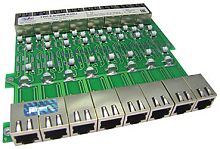 Восьмипортовое устройство, для защиты от импульсных перенапряжений оборудования локальных вычислительных сетей категорий Cat.5e и Cat.6, ГИП 8.4/250М RJ/RJ | код 400 516 | Hakel