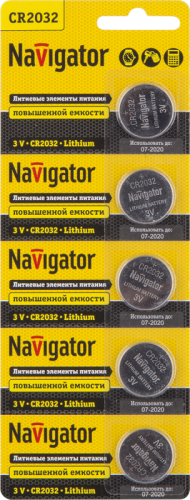 Элемент питания литиевый CR2032 94 765 NBT-CR2032-BP5 | код 94765 | Navigator