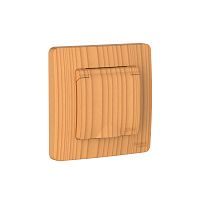 BLANCA С/У IP44 РОЗЕТКА с заземл. со шторк., с крышкой, 16А, 250В, ЯСЕНЬ | код BLNRS441115 | Systeme Electric