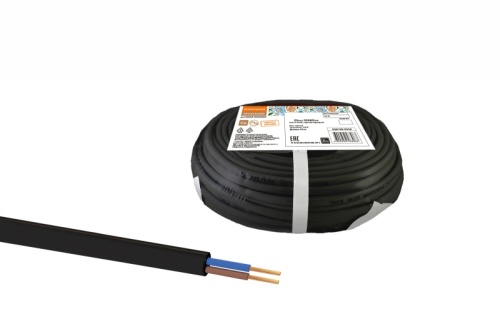 Шнур ШВВПмб 2х0.75 (бухта 50м) черный Народный ТРТС | код SQ0120-0254 | РЭМЗ ТМ