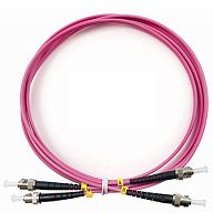 Cabeus FOP-50-OM4-ST-ST-5m Шнур оптический duplex ST-ST 50/125 mm OM4 5м LSZH | код 9094c | Cabeus