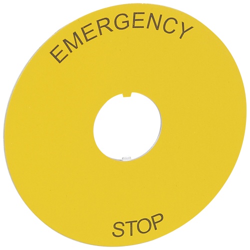 Osmoz этикетка, круг 80мм жёлтый, "EMERGENCY STOP" надпись | код 024179 | Legrand