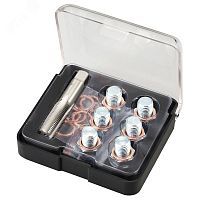Набор для ремонта масляных пробок М13х1.5 кейс 19 предметов | код 103-47013C | Мастак