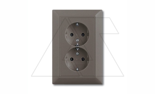 Basic 55 - Розетка 2x2P+E нем. стд. (шато-черный, блистер) | код 2014-0-1477-00.00-03.02-01.00 | ABB Basic 55 - Розетка 2x2P+E нем. стд. (шато-черный, блистер) | код 2014-0-1477-00.00-03.02-01.00 | ABB