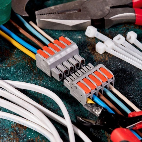 Клемма СМК 222-425R проходная разъемная 5 полюсов серая 0,2-2,5/4мм2, 3 шт. | код 07-5265-3 | REXANT фото 4