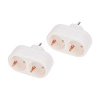 Разветвитель 2-м с заземл. 16А IP20 бел. (уп.2шт) | код 11-1075-2 | Rexant