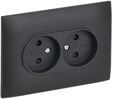 SKANDY Роз. 2-я без з/к с з/ш 10А сб. SK-R09T титан IEK | код SK-R23-10-K48-F | IEK